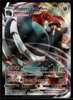 2020 Pokemon Rebel Clash 137 Full Art Copperajah VMAX NM - Image 1