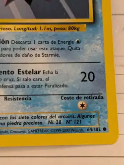 Starmie 64/102 Spanish Base Set 1999-2000 Spain Print - Image 5