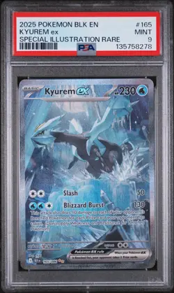 2025 POKEMON BLK EN-BLACK BOLT SPECIAL ILLUSTRATION RARE #165 KYUREM EX PSA 9 - Image 1