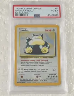Snorlax 1999 Pokemon Jungle Holo No Symbol #11 PSA 4 New Slab - Image 1