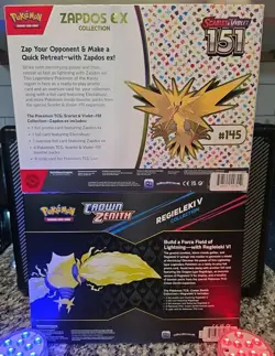 Zapdos Ex Collection Pokemon 151 Box + Regieleki V Collection Box Crown Zenith🔥 - Image 4