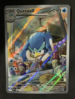 Quaxwell Illustration Rare 207/193 Pokemon Paldea Evolved English IR NM - Image 1