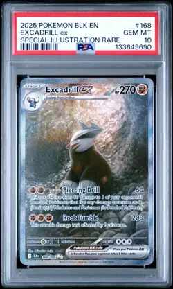 Pokemon Black EN 168/086 Excadrill Ex Special Illustration Rare PSA 10 GEM MINT - Image 1