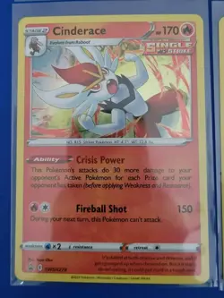 4x Pokemon TCG Crown Zenith: Cinderace (SWSH278) - Black Star Promo - Near Mint - Image 2