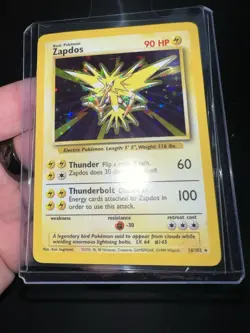 Pokemon TCG Zapdos Base Set 16/102 Holo Unlimited Holo Rare - Beautiful NM - Image 1