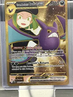 Team Rockets Crobat EX 242/182 Hyper Rare English Pokemon TCG Gold - Mint - Image 1