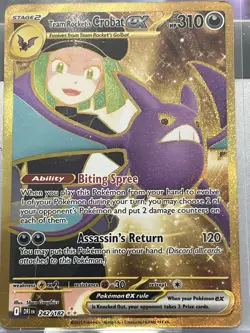 Team Rockets Crobat EX 242/182 Hyper Rare English Pokemon TCG Gold - Mint - Image 3