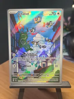 Pokemon Chatot 181/162 SV05: Temporal Forces Full Art Holo Illustration Rare - Image 1