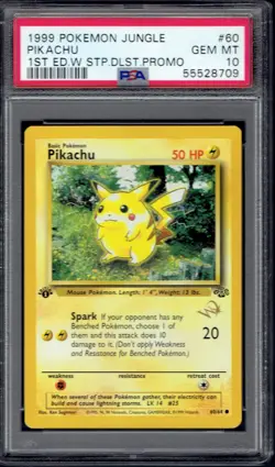1999 Pokemon Pikachu 1st Edition Wizard Stamp 60/64 PSA 10 (Jungle) - Image 1