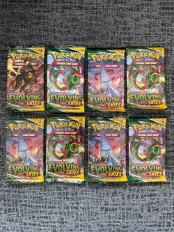 Pokemon TCG Sword & Shield Evolving Skies Booster Packs x8 - New/Factory Sealed - Image 1