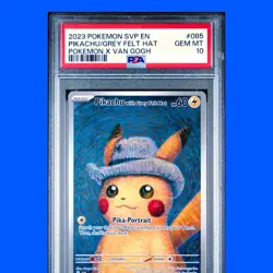 PSA 10 💎 Gem MINT - Pikachu with Grey Felt Hat Van Gogh Promo SVP 085 Pokemon - Image 1