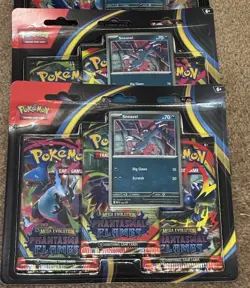 Pokemon Mega Evolution Phantasmal Flames Sneasel 3 Pack Blister FACTORY SEALED - Image 1