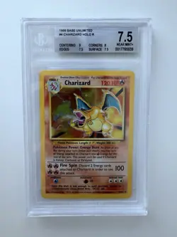 🔥 Pokemon Charizard 1999 Base Set #4/102 Holo Unlimited BGS 7.5 Near Mint (PSA) - Image 1