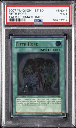 2007 YU-GI-OH! TAEV-TACTICAL EVOLUTION 1ST ED-ULTIMATE RARE FIFTH HOPE PSA 9 - Image 1