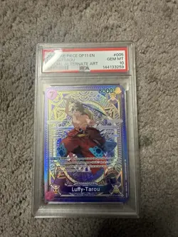2025 One Piece OP11 En Luffy Tarou Special Alternate Art #005 PSA 10 Gem - Image 1
