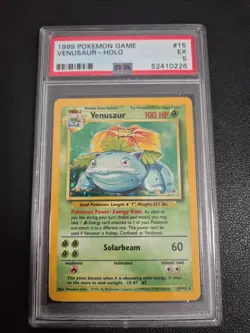 Venusaur 15/102 Base Set Vintage Holo Rare #15 Pokemon Card - Graded PSA 5 - Image 1