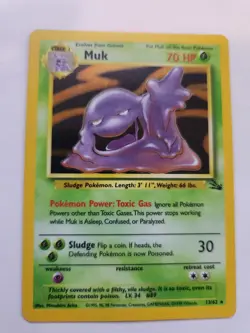 Muk Fossil Set Holo Base Pokemon Card WOTC NM - Image 1