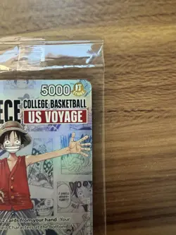 One Piece Monkey D. Luffy College Basketball US Voyage Promo Card P-055 Sealed - Image 4