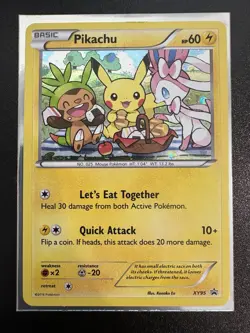 Pokemon TCG Pikachu XY95 Promo Holo Basic Card English XY Set - Image 2