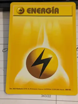 100/102 Lightning Energy Spanish Base Set Pokemon TCG Card 1999-2000 Spain Print - Image 1