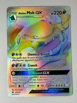 Alolan Muk GX 157/147 Burning Shadows 2017 Secret Rainbow Pokemon Card TCG - Image 1