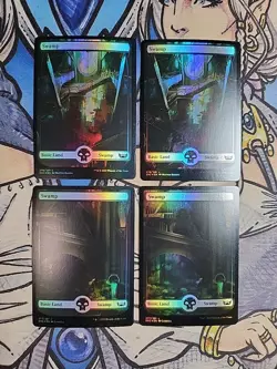 4x Swamp Full Art FOIL 276 277 - NM/M SNC MTG Magic - Image 1