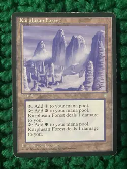 MTG Magic the Gathering Karplusan Forest Ice Age HP Pain Land Rare - Image 1