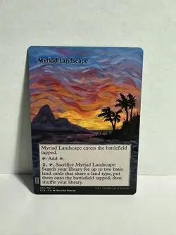 MTG Altered Myriad Landscape Hand Painted Sunset Custom - Image 1