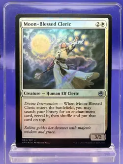Moon-Blessed Cleric - Adventures in Forgotten Realms AFR 026/281 MTG PACK FRESH - Image 1