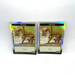 Dragon Token (Gold) Foil Unstable Magic the Gathering MTG 2x - Image 1
