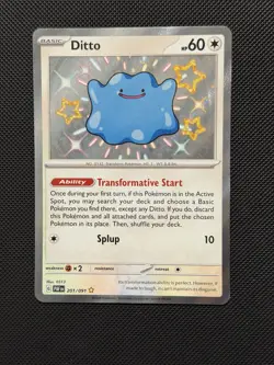 Pokemon TCG Ditto Scarlet & Violet: Paldean Fates 201/091 Holo Shiny Rare - Image 1