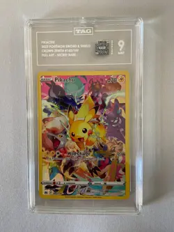 2023 Pokemon Crown Zenith Pikachu #160 FA Secret Rare TAG 9 #8949 - Image 1
