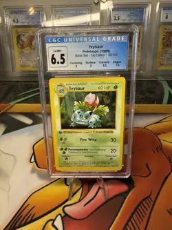 CGC 6.5 1999 Pokemon 1st Edition Ivysaur 30/102 Ex/NM+ - Image 1