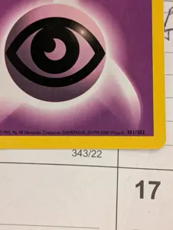 101/102 Psychic Energy Spanish Base Set Pokemon TCG Card 1999-2000 Spain Print - Image 2