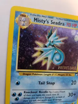 Misty's Seadra Prerelase Prerelease Gym Pokemon Card Base WOTC NM - Image 3