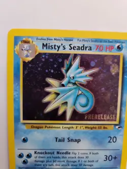Misty's Seadra Prerelase Prerelease Gym Pokemon Card Base WOTC NM - Image 4