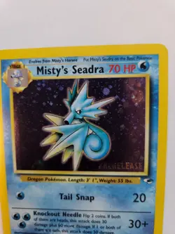 Misty's Seadra Prerelase Prerelease Gym Pokemon Card Base WOTC NM - Image 5