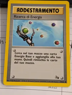 Pokemon 1999-2000 Italian Print Fossil 59/62 Energy Search - Image 1