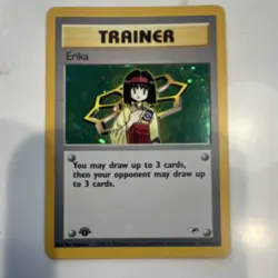 Pokemon TCG Erika Gym Heroes 1st Edition 016/132 Holo Rare Trainer English - Image 1