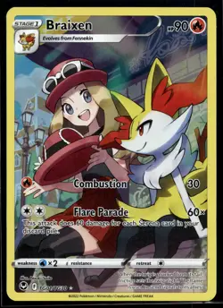 2022 Pokemon Silver Tempest TG01 Braixen NM - Image 1
