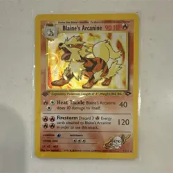 Pokemon TCG Gym Challenge Blaine's Arcanine 1st Edition Holo 1/132 90 HP - Image 1