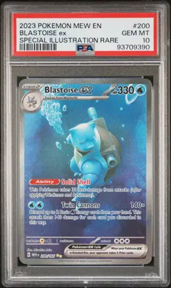 2023 POKEMON MEW EN-151 SPECIAL ILLUSTRATION RARE #200 BLASTOISE EX PSA 10 - Image 1