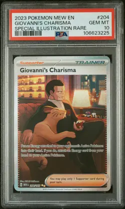 2023 Pokemon Mew En-151 #204 Giovanni'S Charisma PSA 10 - Image 1