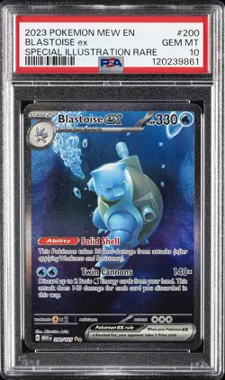 2023 POKEMON MEW EN-151 SPECIAL ILLUSTRATION RARE #200 BLASTOISE EX PSA 10 - Image 1