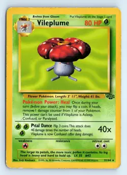 Moderatly Played Pokemon Vileplume (31) #31/64 Jungle tcg - Image 1