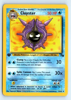 Pokemon Cloyster #32/62 Fossil tcg Uncommon LP - Image 1