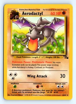 Pokemon Aerodactyl (16) #16/62 Fossil tcg Rare LP - Image 1