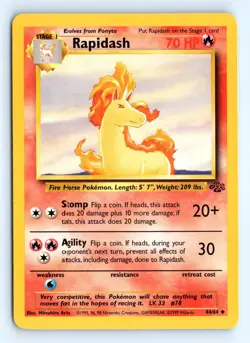 Pokemon Rapidash #44/64 Jungle tcg Uncommon LP - Image 1