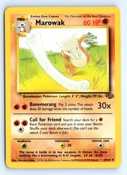 Pokemon Marowak #39/64 Jungle tcg Uncommon LP - Image 1