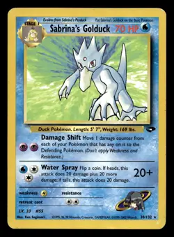 Sabrina's Golduck 30/132 Rare Gym Challenge WOTC Pokemon MP - Image 1